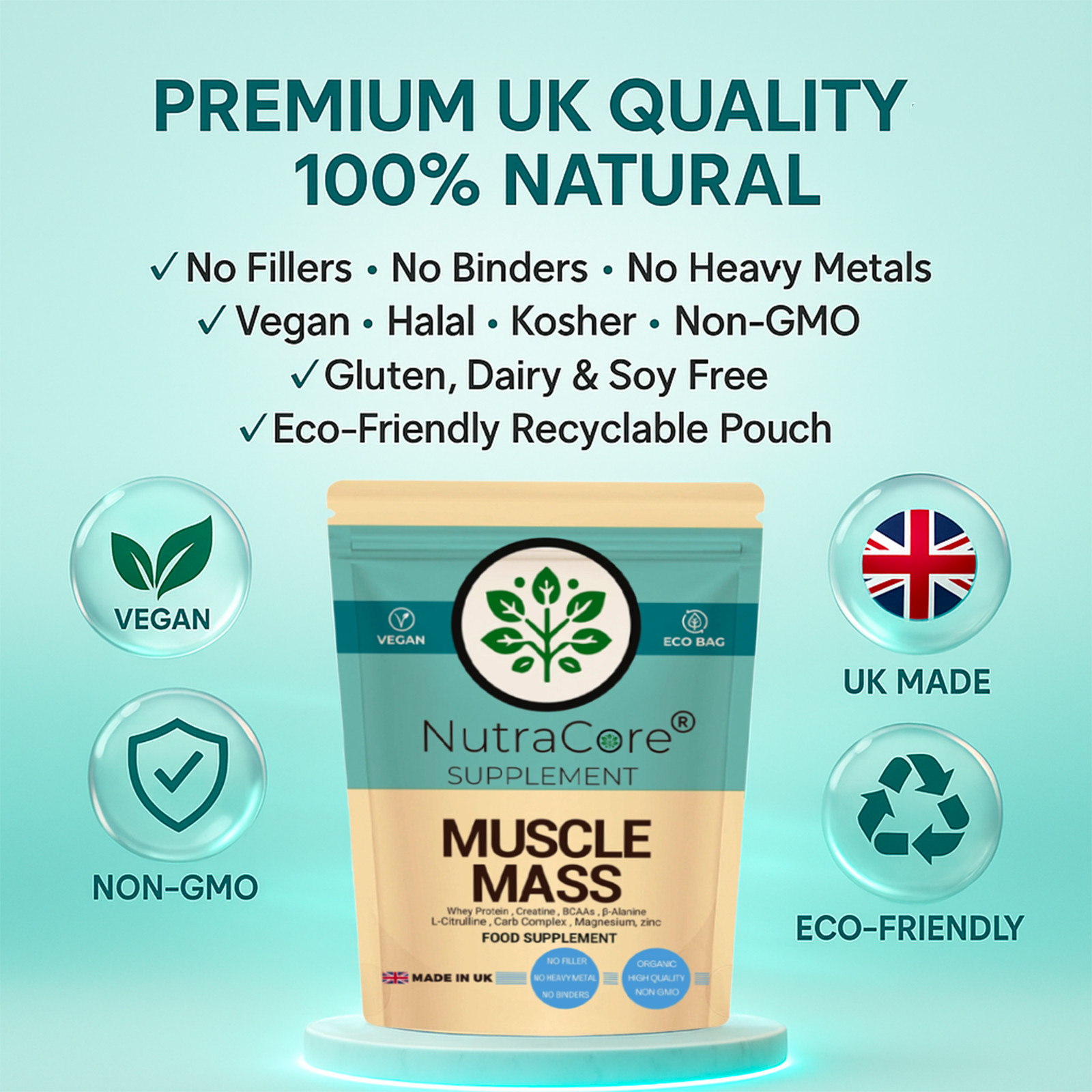 Muscle Gain Booster 770mg Capsules High Strength 100%Natural & Strong Supplement
