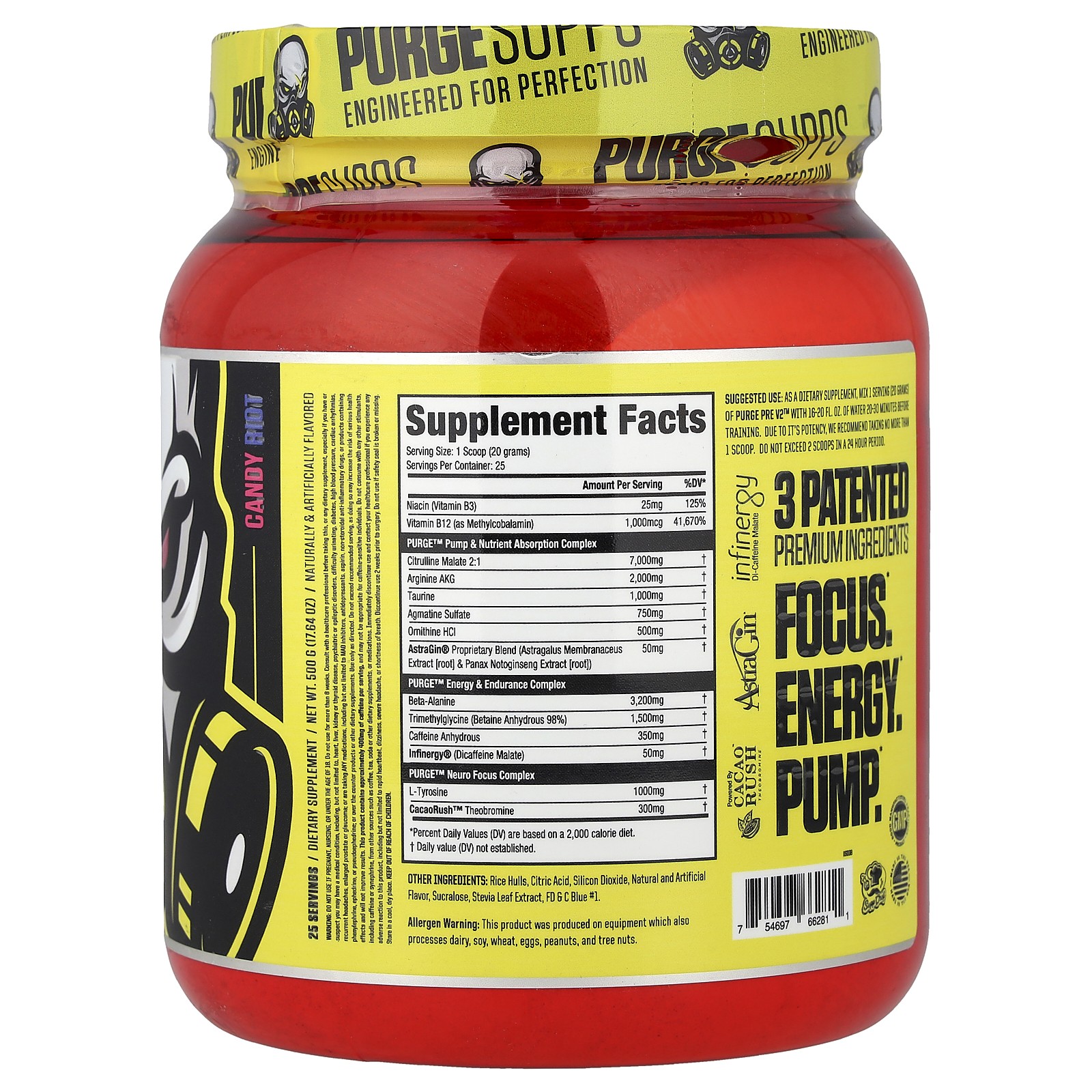 Pre V2, Pre-Workout Powerhouse, Candy Riot, 17.64 oz (500 g)