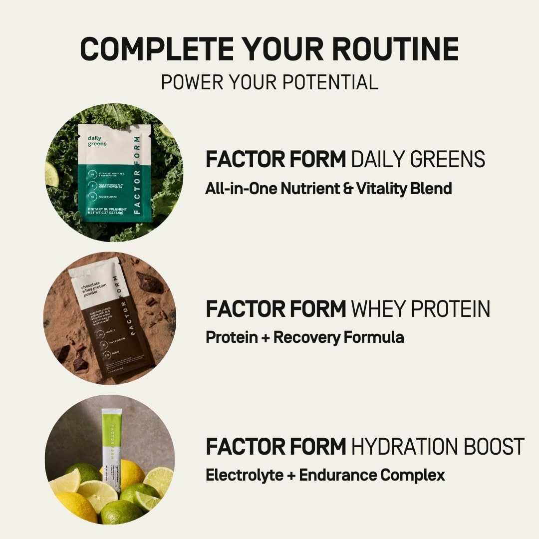 FACTOR FORM Whey Protein Powder 100% Whey Isolate 25g Protein & 6.3g BCAAs Carb