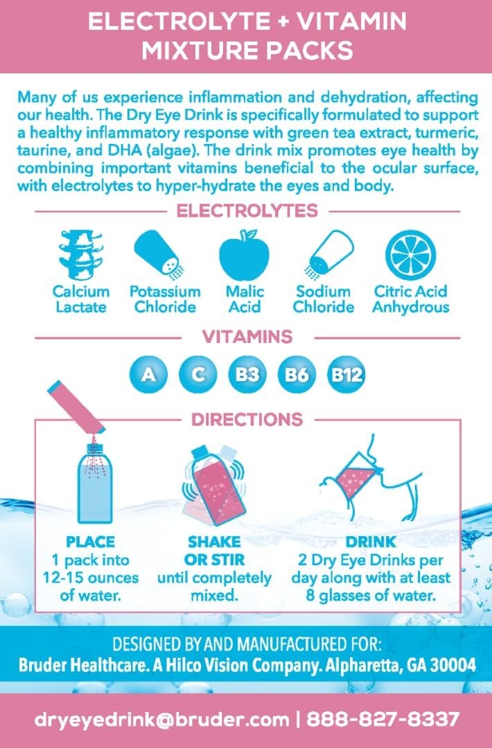 l Ultimate Hydration for Dry Eyes l Sugar-Free Electrolyte Powder Packets l…