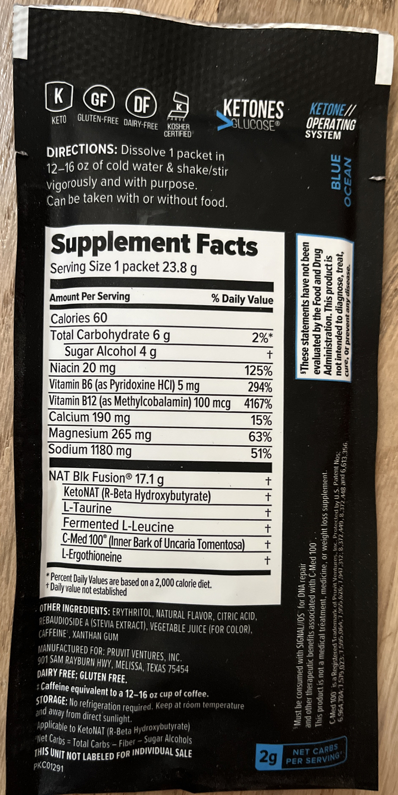 🔥Pruvit Keto OS Ketones Black Label Blue Ocean 10 pack EXP. 07/2027