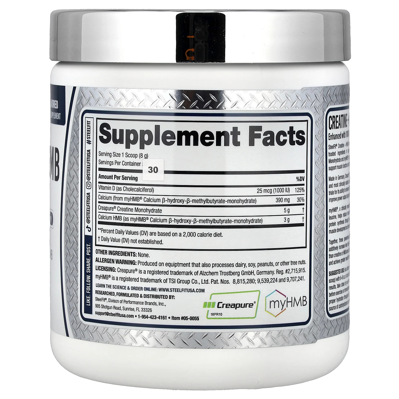 Creatine + HMB, Unflavored, 8.5 oz (240 g)