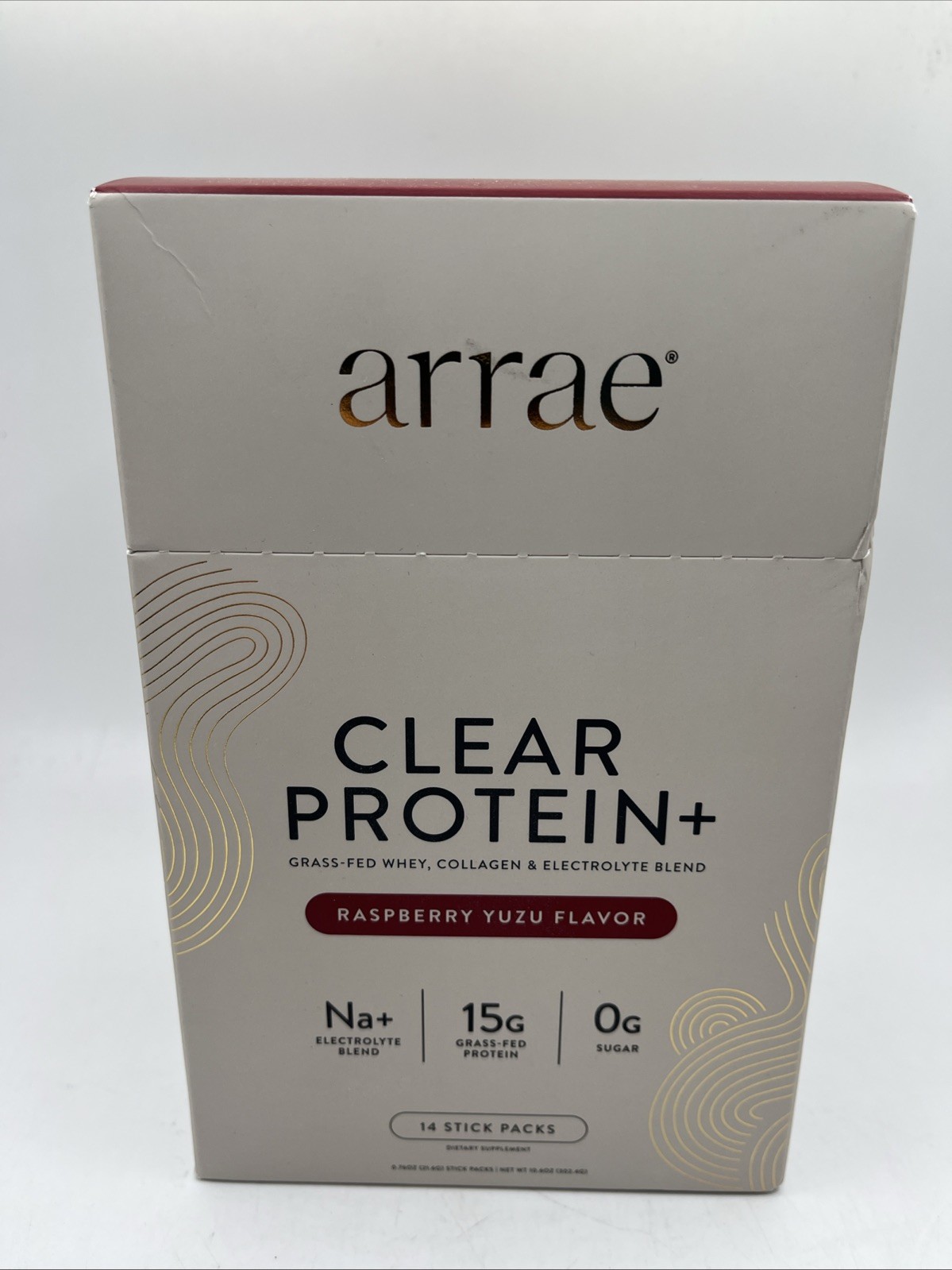 Arrae Clear Protein+ Raspberry Yuzu – 14 Stick Packs (Grass-Fed Whey, Collagen