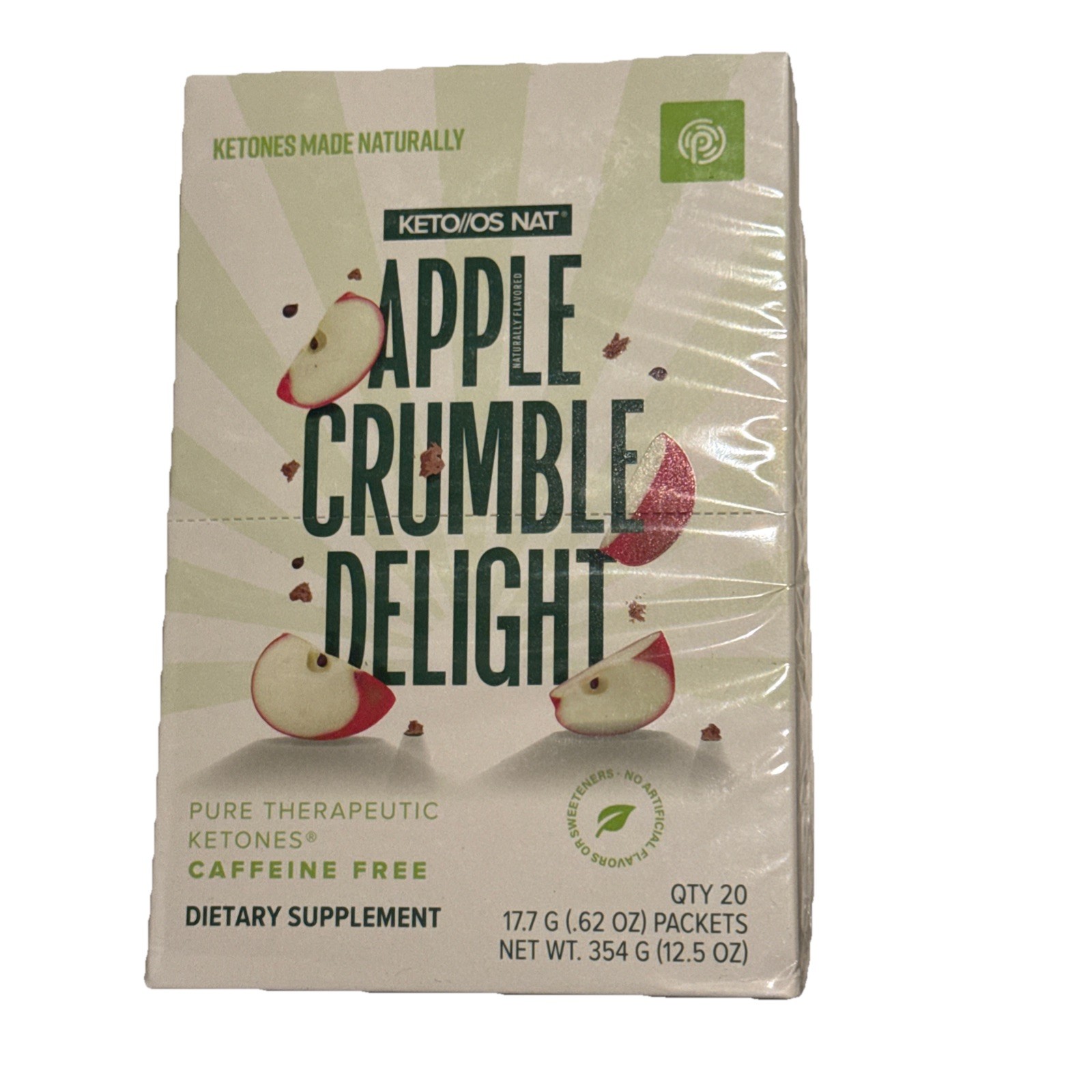 Pruvit Ketones Keto OS Nat APPLE CRUMBLE DELIGHT CAFFEINE FREE, E-04/2027
