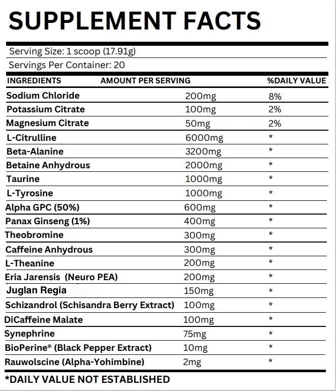 PILLAGER ToxicMasculinity Nutrition High Stim Pre-Workout see description Flavor