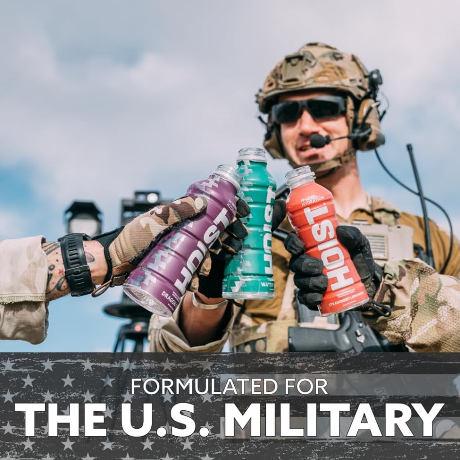 HOIST Premium Military Hydration Electrolyte Drink, 16 Fl Oz (Pack of 12)