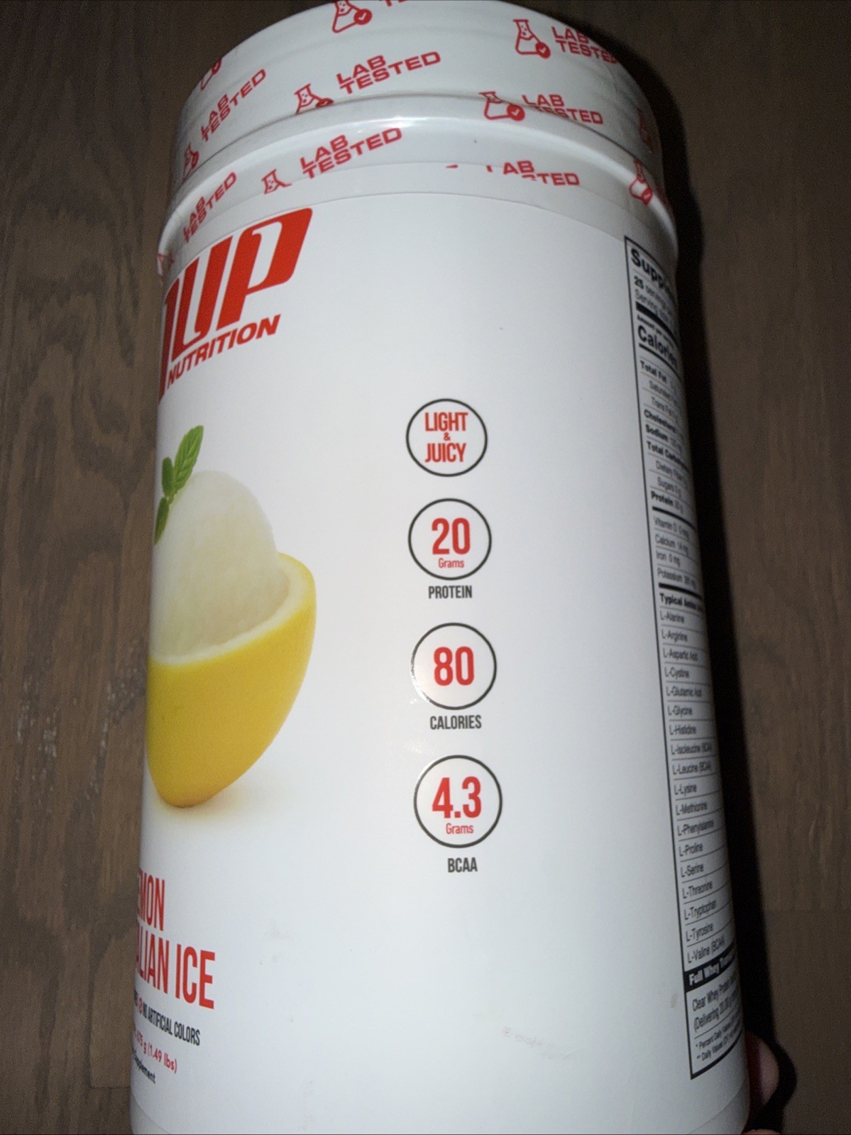 1UP Nutrition Whey Protein Isolate Powder Lemon Italian Ice – 1.49 lbs
