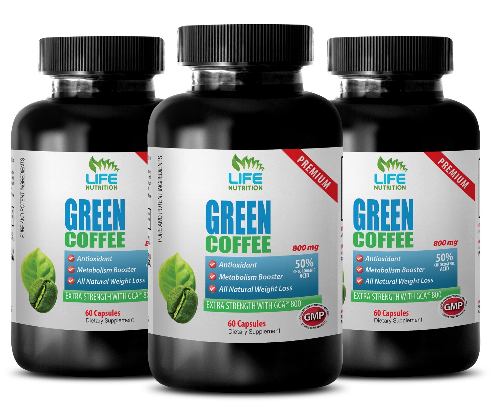 Slimming Green Coffee – Green Coffee Extract GCA 800mg – Burn Stored Fat 3B