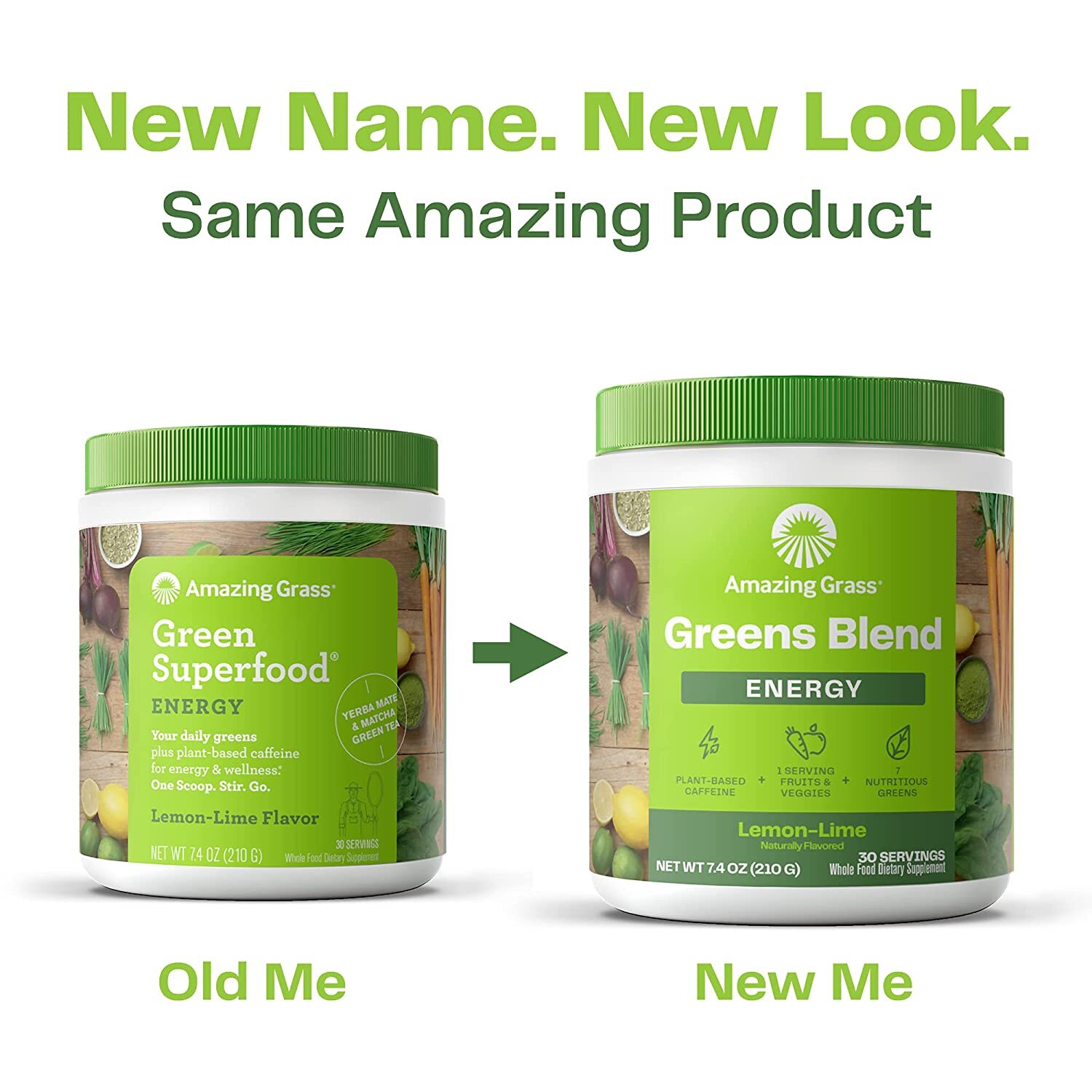Amazing Grass, Greens Blend Energy, Powder, 14.8 oz, 60 Servings