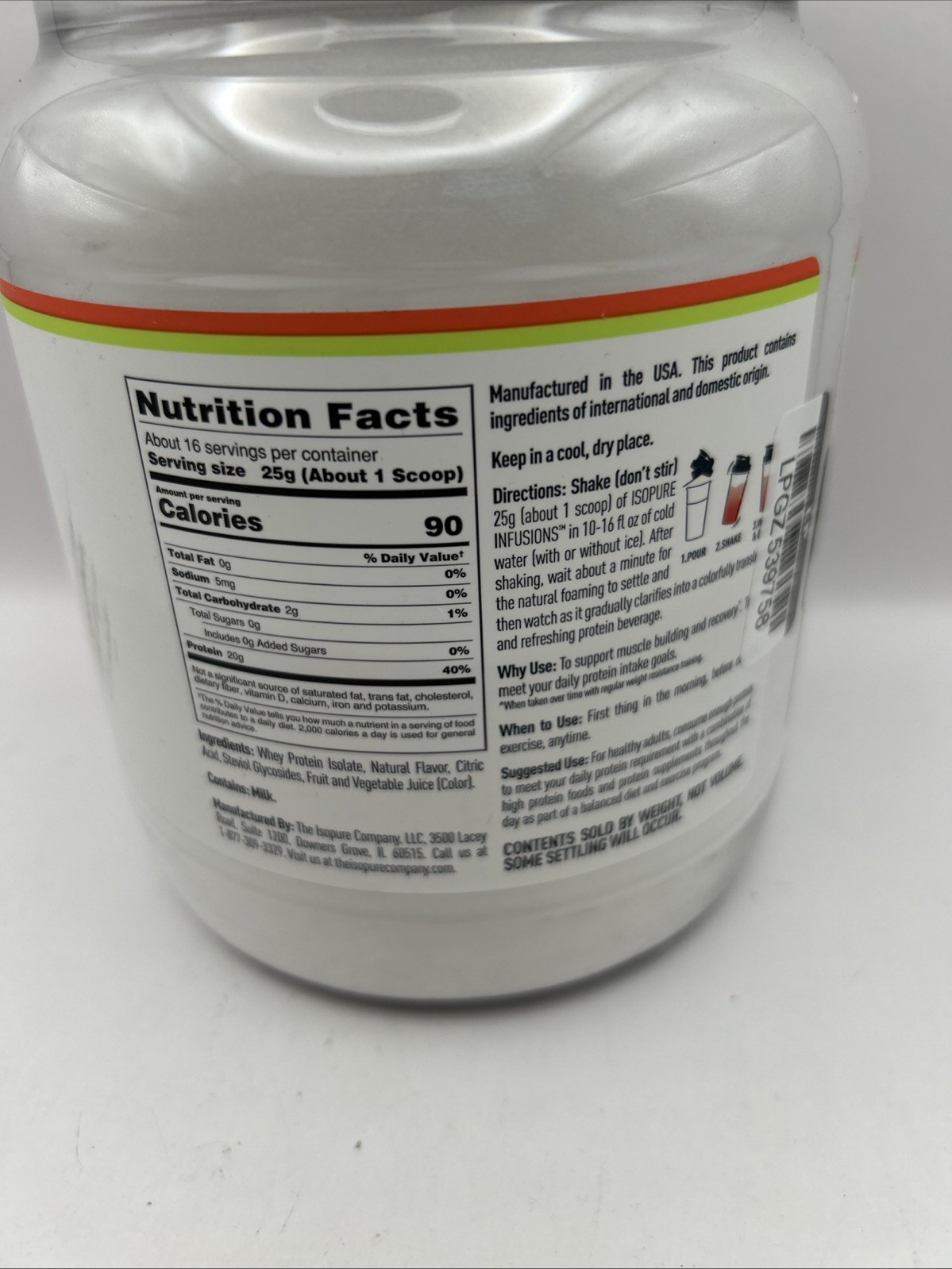 Infusions Protein Powder, Watermelon Lime, 14.1 oz (400 g)