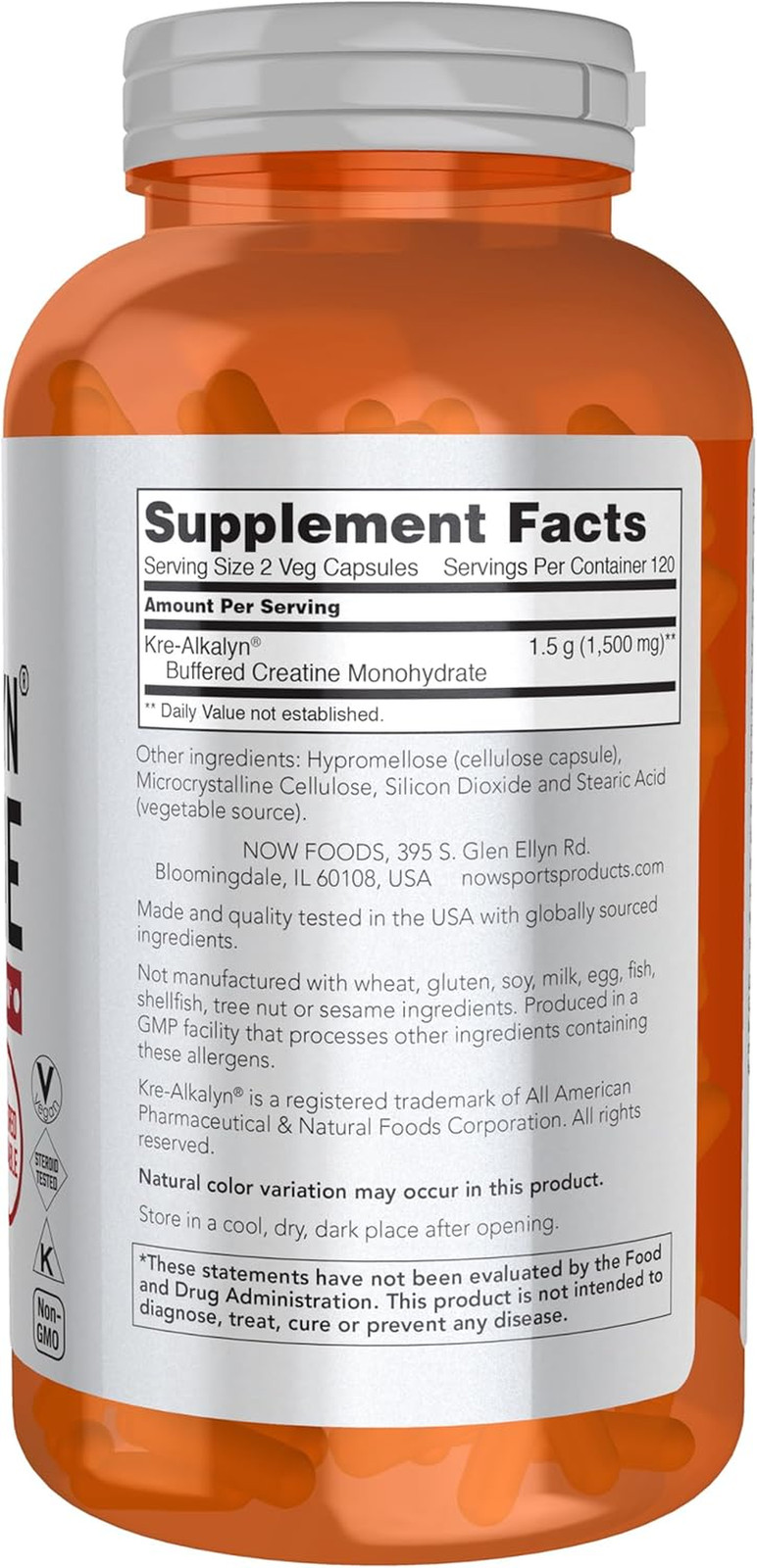 Sports Nutrition, Kre-Alkalyn Creatine 750 Mg, Mass Building*/Energy Producti…
