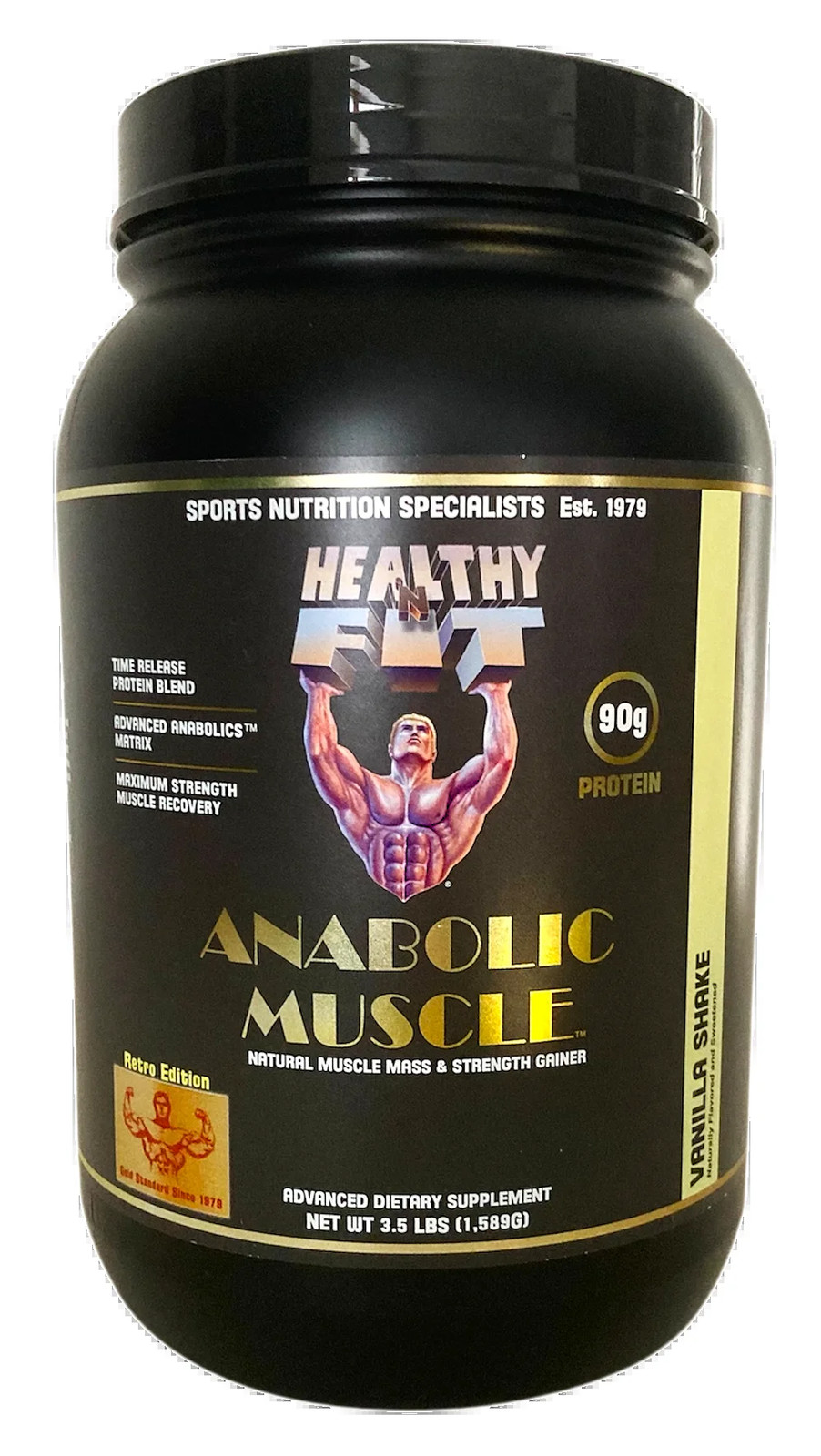 Healthy N Fit – Anabolic Muscle Vanilla, 3.5 Lb, Sustained Release Protein Compl