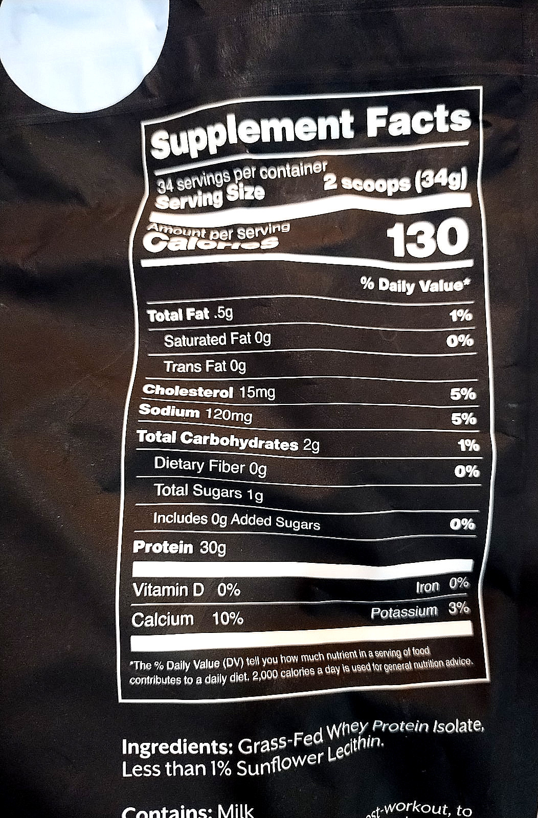 Promix Grass-Fed Whey Isolate Unflavored 2.5Lb. 30g Per Serving. 2027 Expiry.