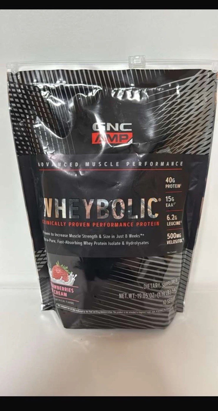 GNC AMP Wheybolic Whey Protein Powder Strawberries & Cream 19.05 oz