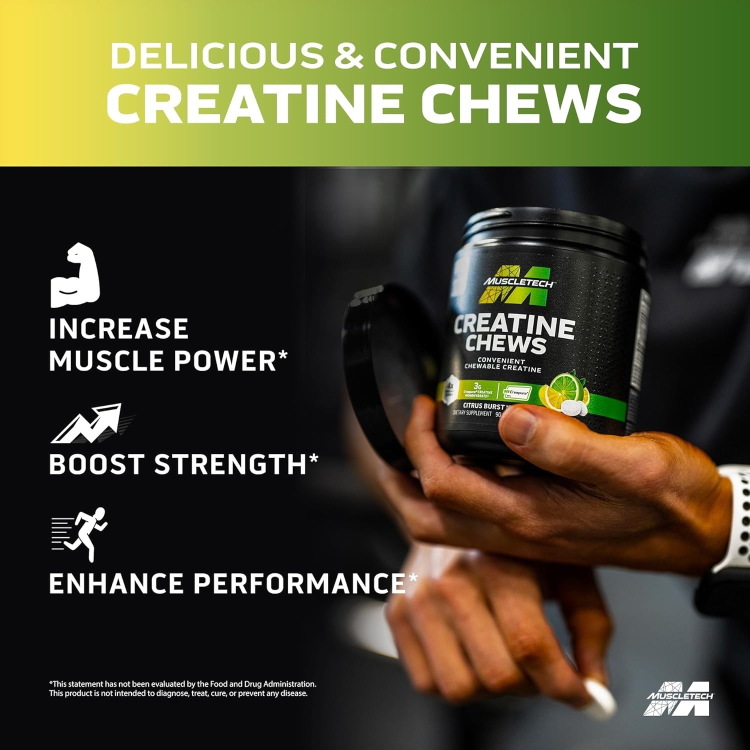 | Creatine Chews | Creapure | Muscle Recovery + Builder for Men & Women | Workou