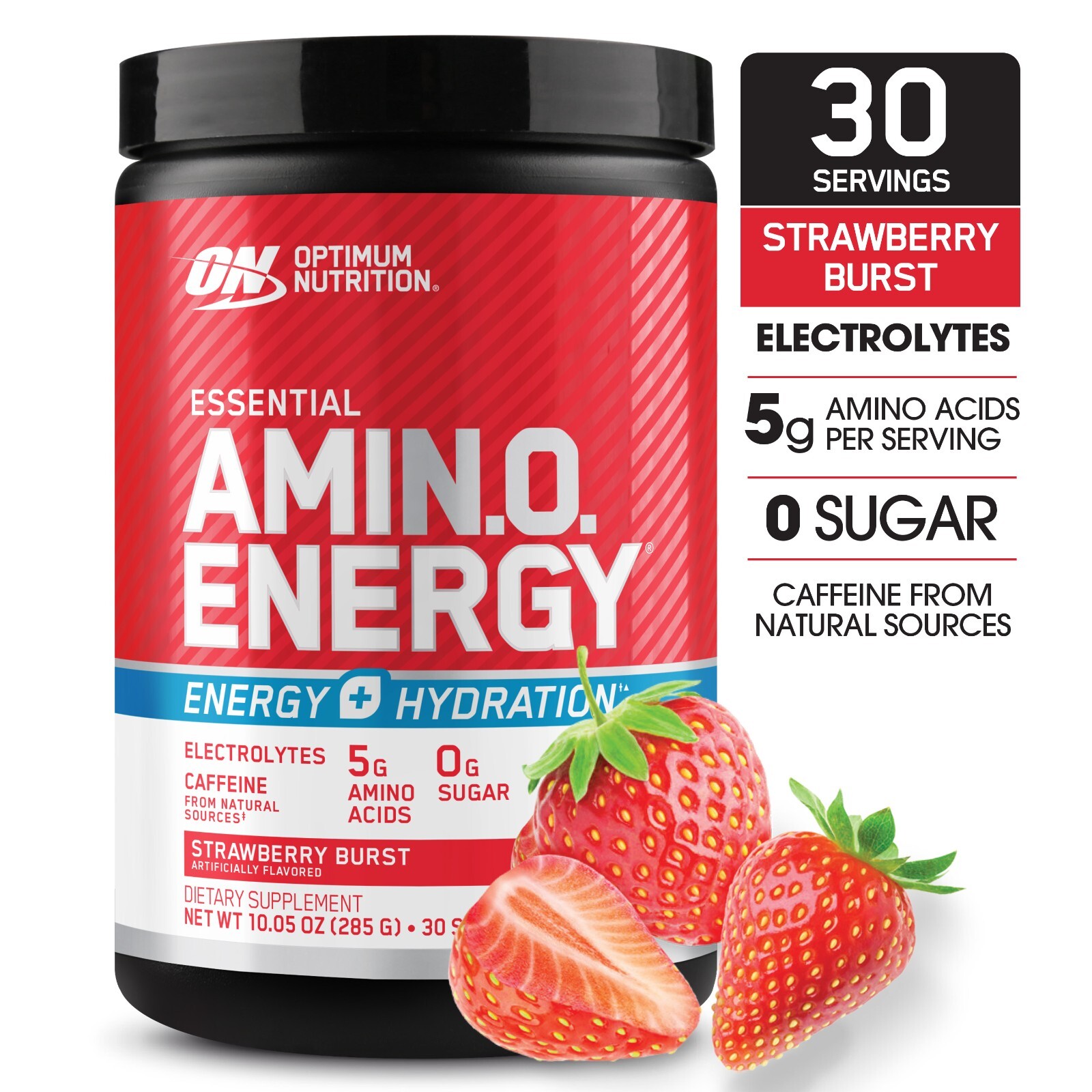 2 PACK Amino Energy Plus Electrolytes Powder, Strawberry Burst, 30 Servings
