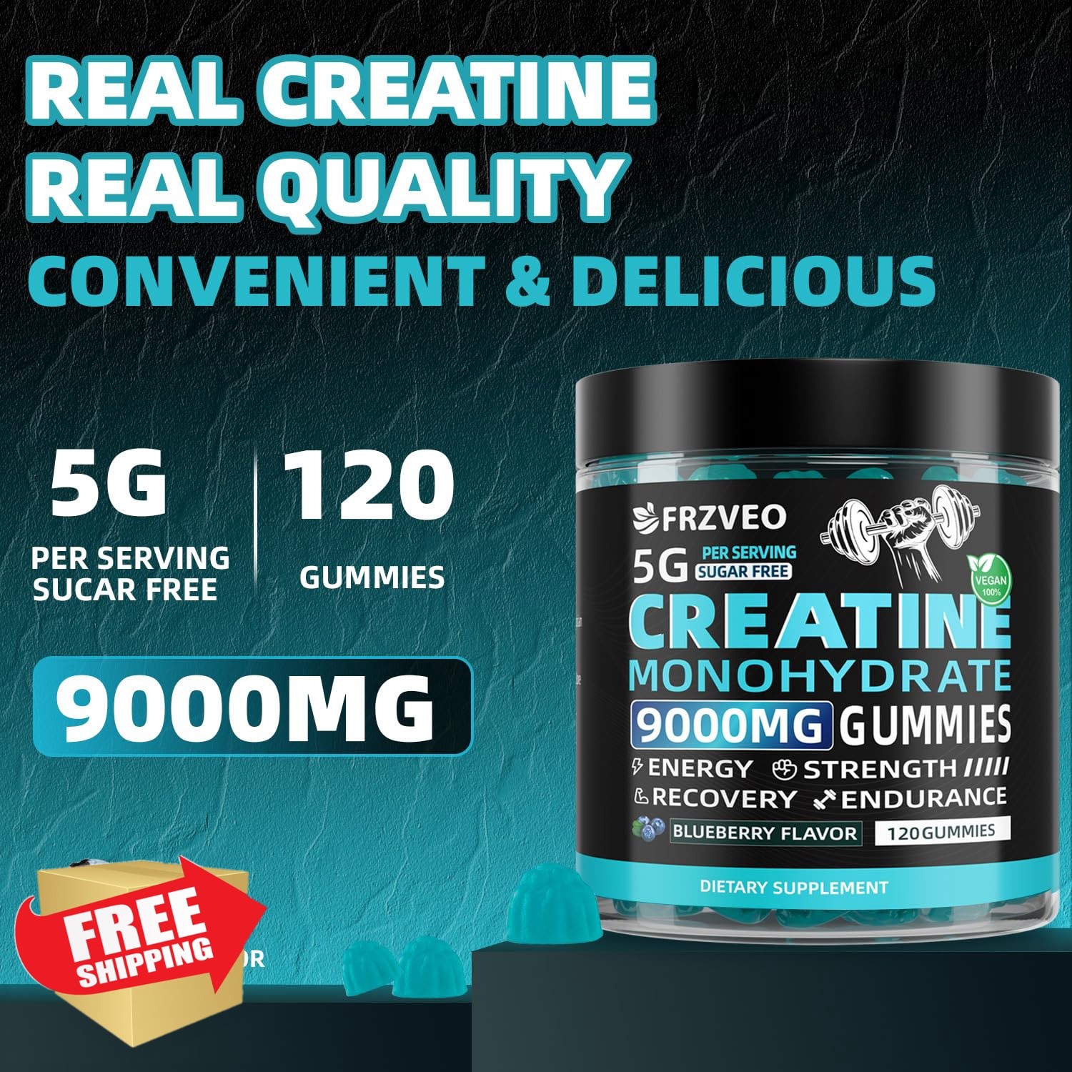 Creatine Monohydrate Gummies 9000mg for Men and Women, Potent Creatine Supple…
