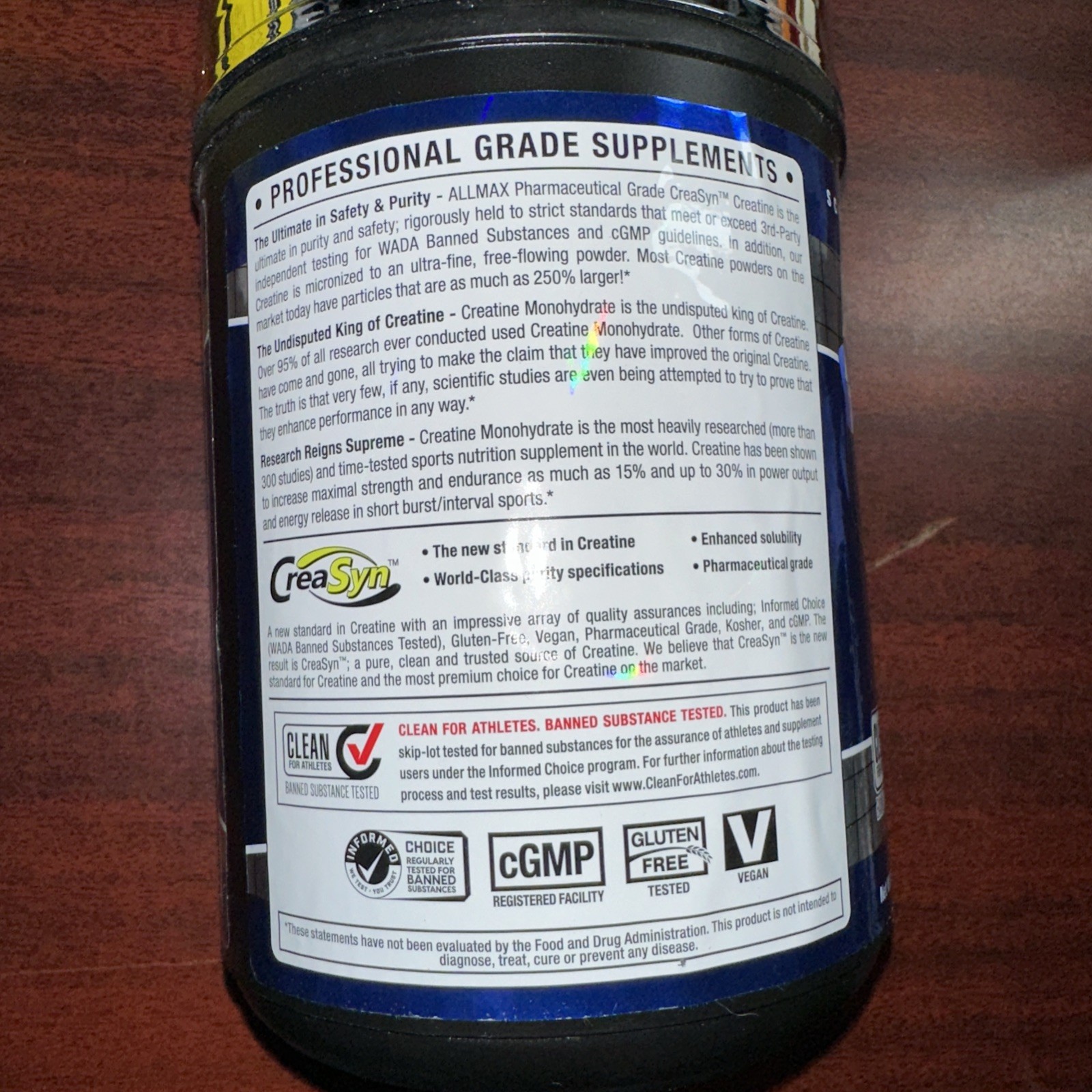 ALLMAX NUTRITION CREATINE MONOHYDRATE POWDER Pharmaceutical Grade 1000g 200 Serv