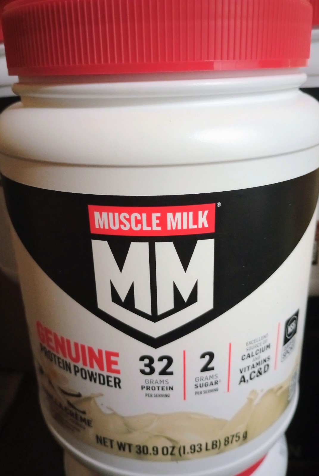 Muscle Milk Genuine Protein Powder vanilla High Protein 32g protein 30.9 oz