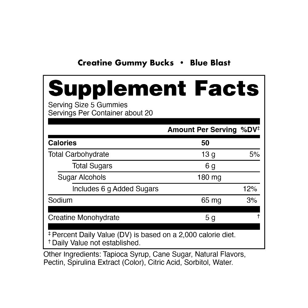 Blue Blast Flavor – 5g Creatine Monohydrate Per Serving