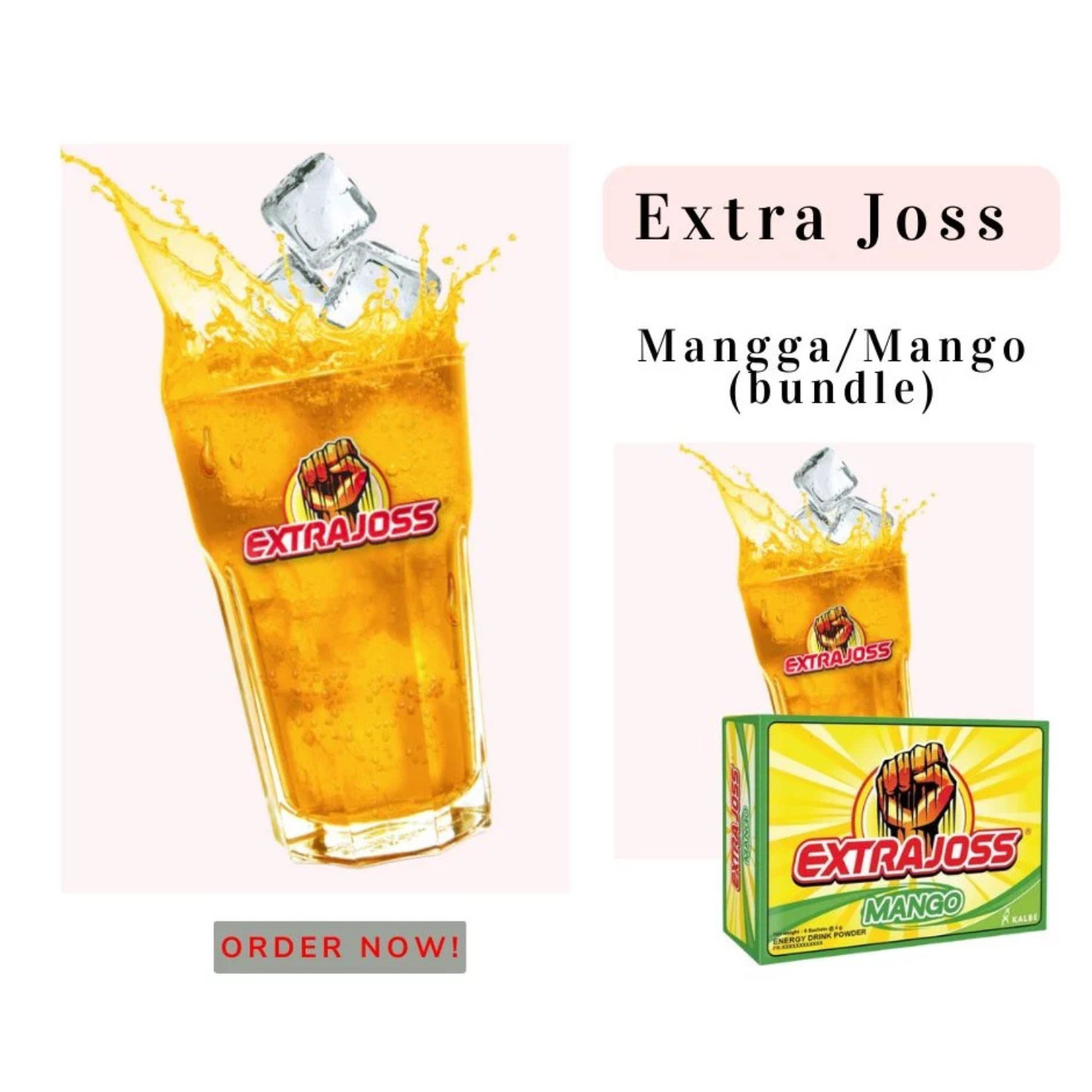 Extra Joss Energy Boost Drink Powder Manga Flavor 60 or 120 Sachet Free Shipping