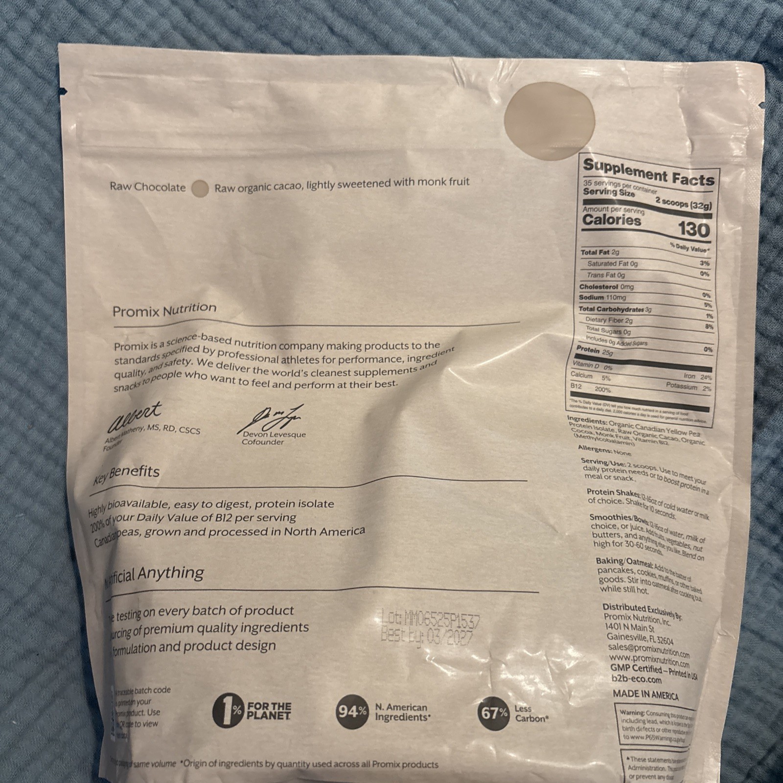 Promix Vegan Protein Raw Chocolate 2.5 Pound
