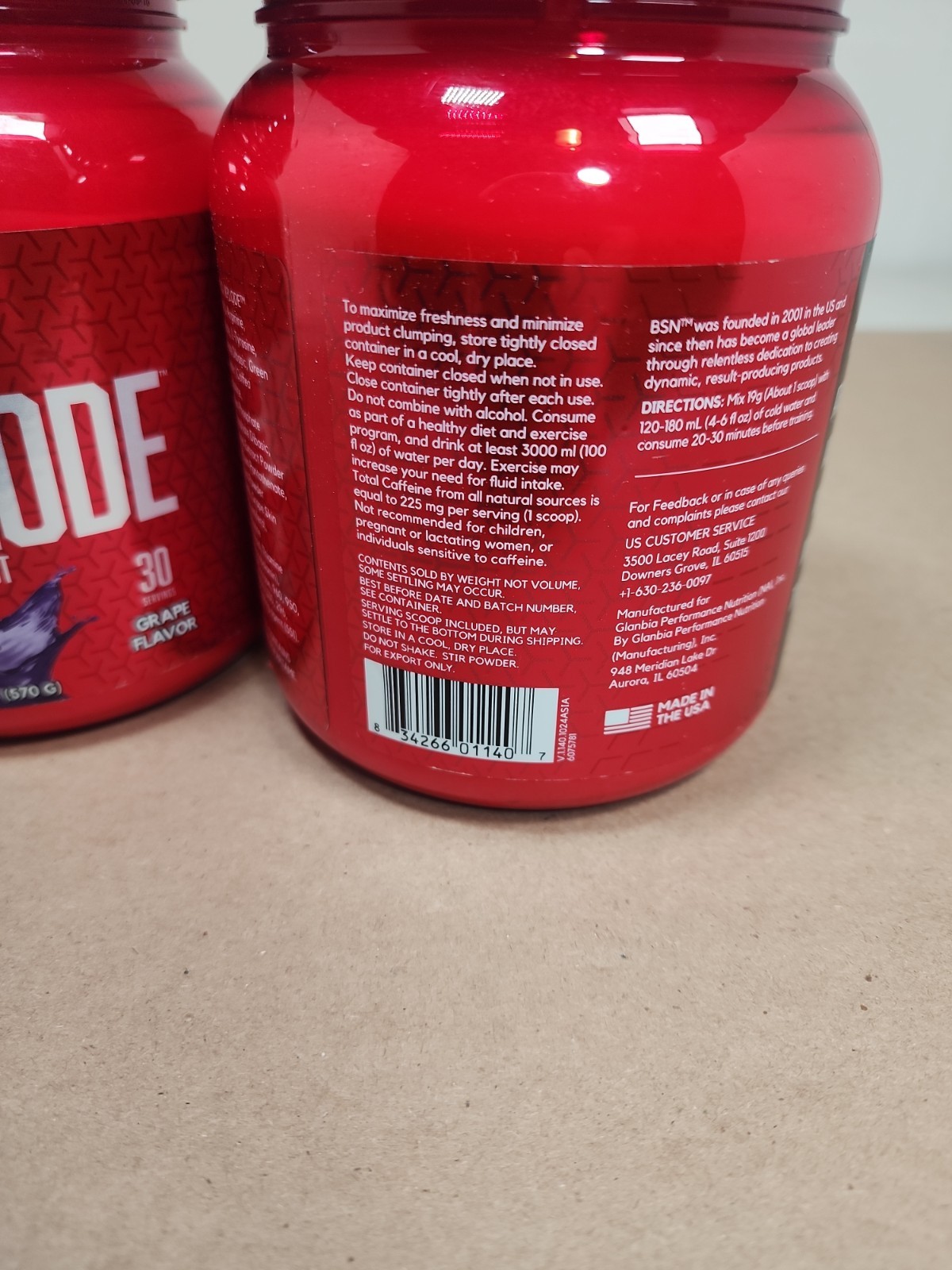 Exp 05/28 BSN N.O.-XPLODE Pre-Workout 1.25 lb 30 Servings X2 Grape Lot Of 2