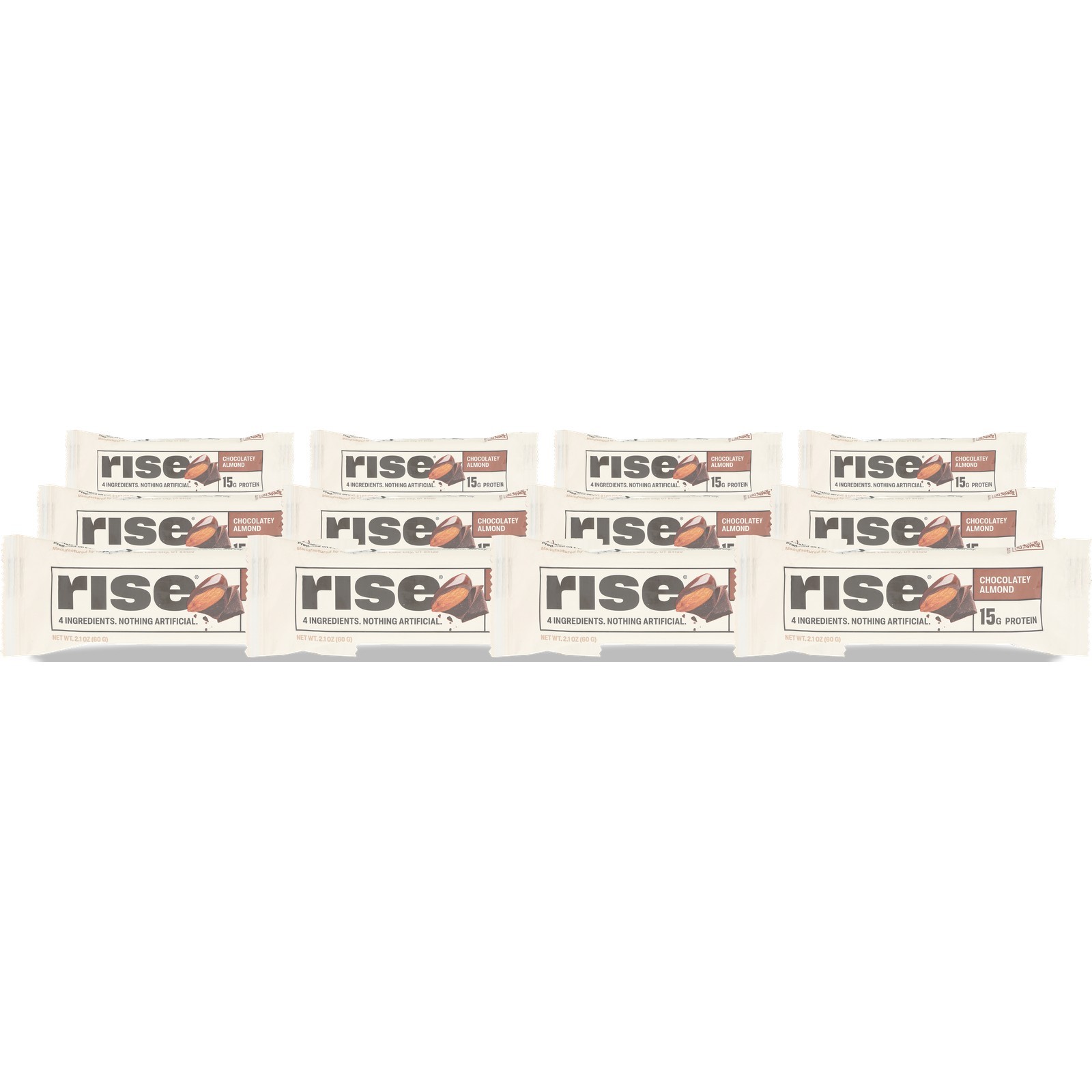 Rise Chocolatey Almond Protein Bar Plant Based 15G 2.1 Oz 12 Pack