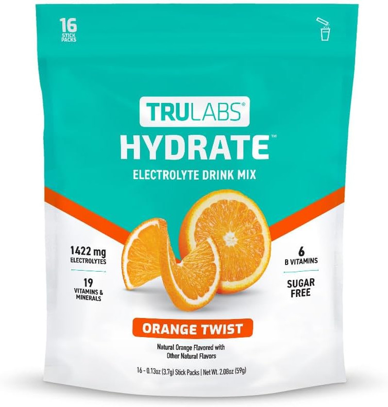 Hydrate – Orange Twist. Sugar Free Electrolytes Hydration Packets. Each Serving