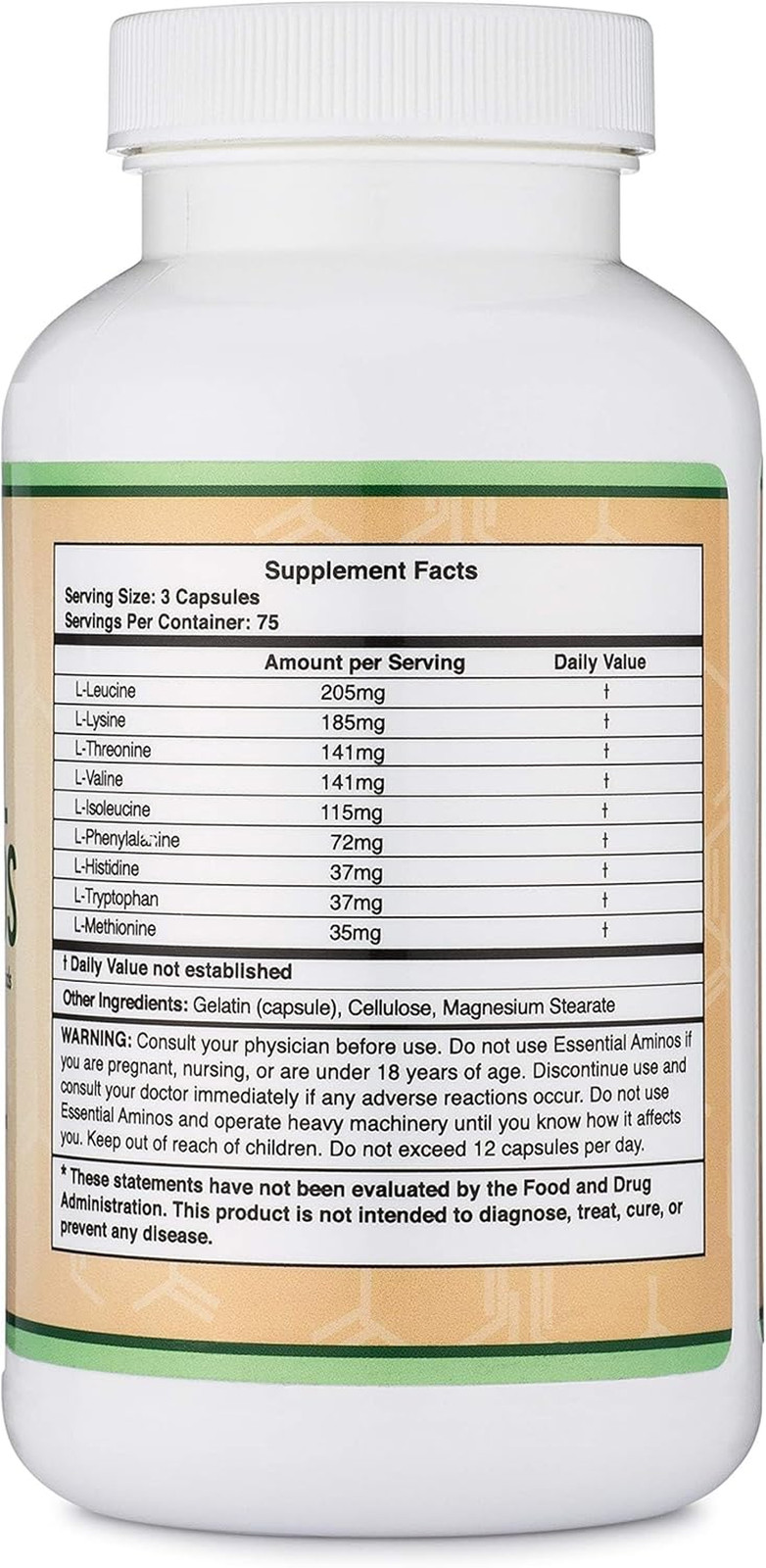 Essential Amino Acids – 1 Gram per Serving Powder Blend of All 9 Essential Amino