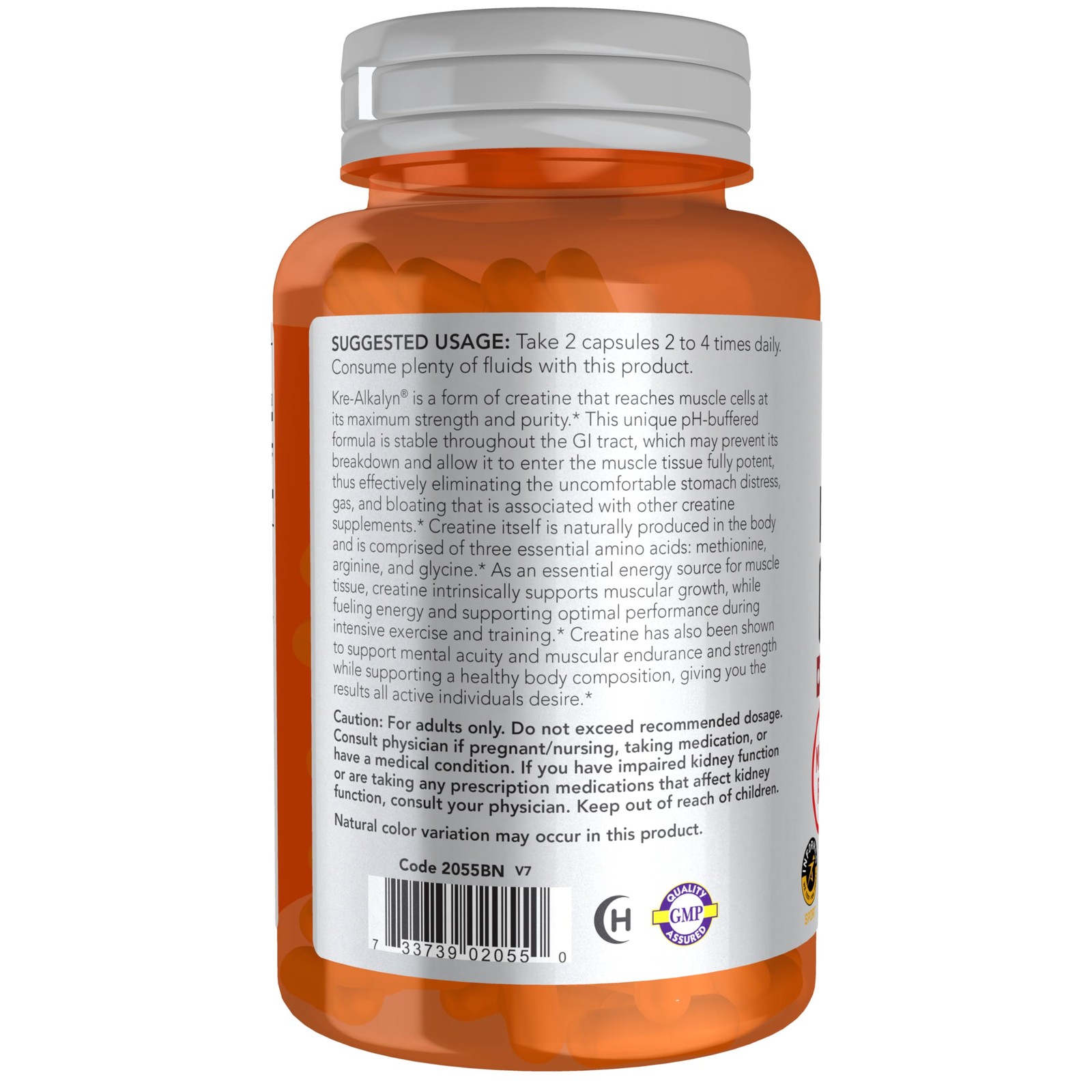 NOW Foods Sports Nutrition, Kre-Alkalyn 120 Count (Pack of 1), Off White