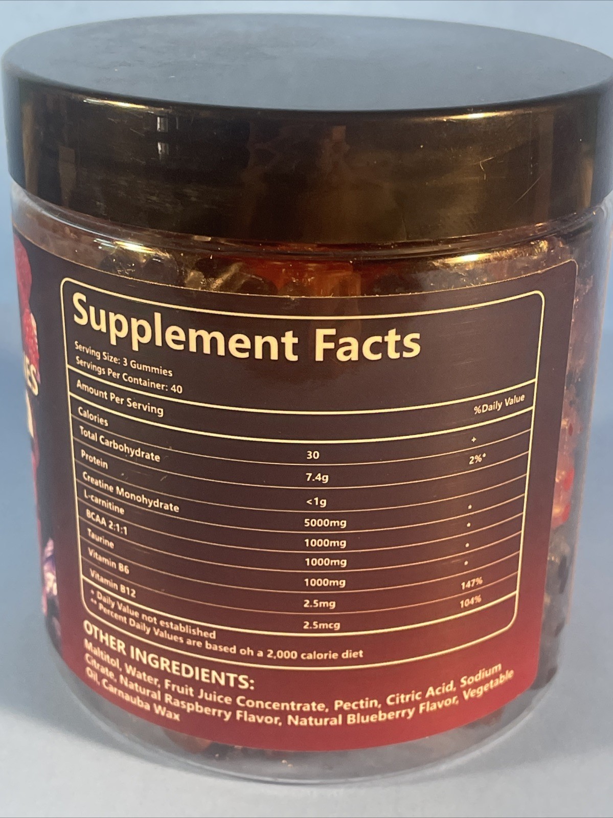 Crasye Creatine Monohydrate Gummies Sugar-Free Blueberry Raspberry 120 EXP 2027