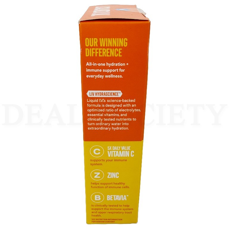 Liquid I.V. Hydration Multiplier + Immune Mango Passionfruit 6 Count Lot of 3