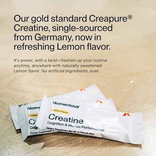 Momentous Creatine Monohydrate Powder Lemon 15 Servings