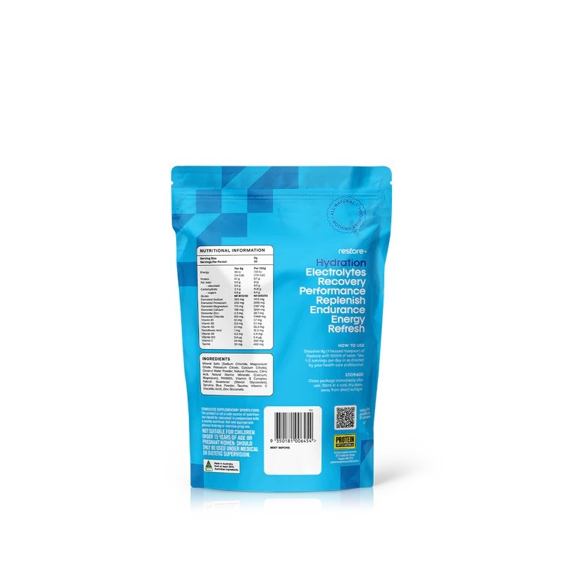 New Protein Supplies Australia Restore Electrolyte Drink Mix Blue Raspberry 240g