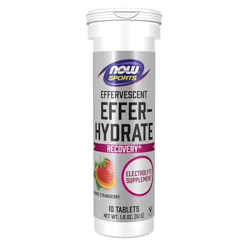 NOW FOODS Effer-Hydrate Effervescent Orange Strawberry 10 Tablets Tube
