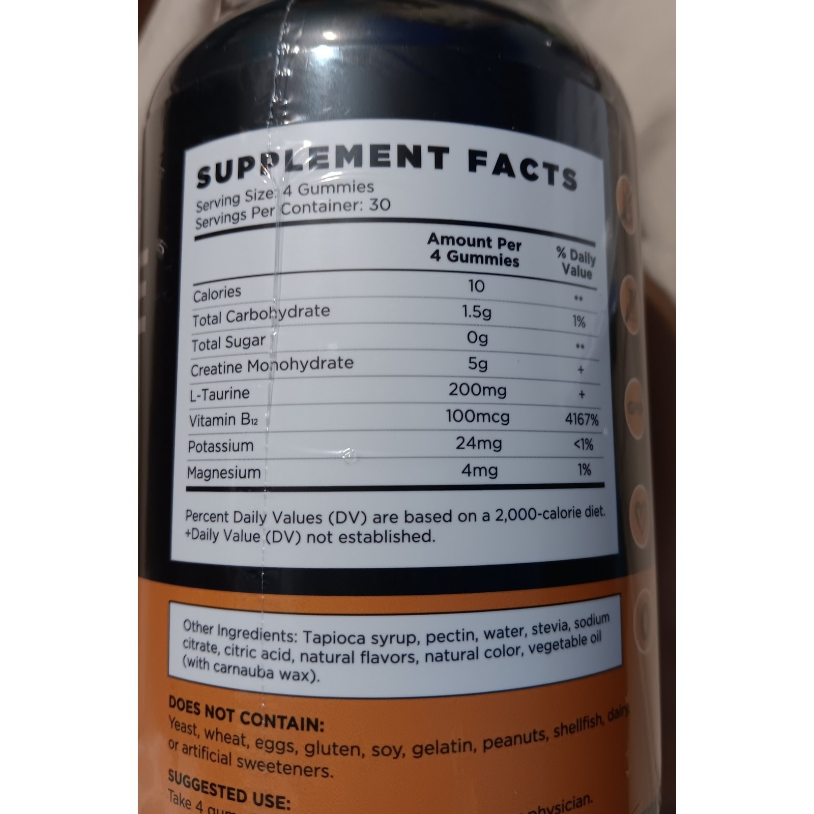 Creatine Monohydrate Gummies (120) Supplement Dr Bio 9/27 Pineapple 1 Mth 5 gram