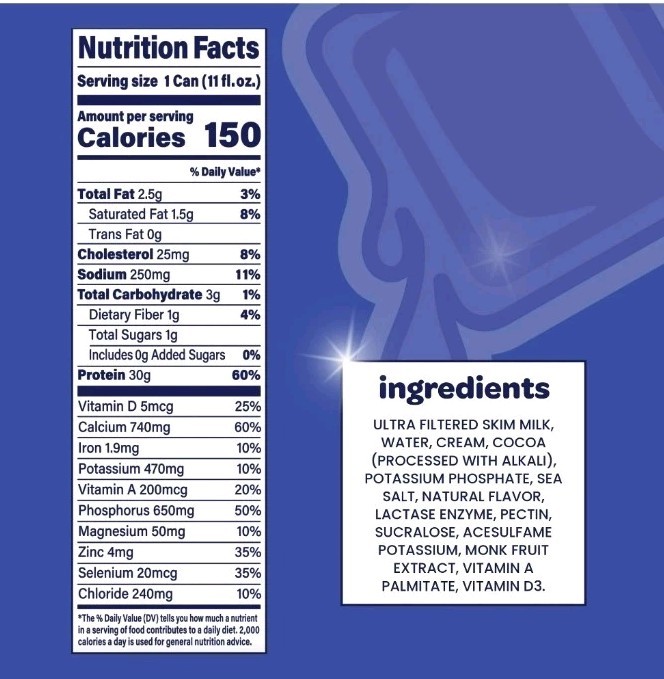 Nurri 30g Protein Shake Chocolate Ultra Filtered Milk 12 Pack 11 fl oz Cans