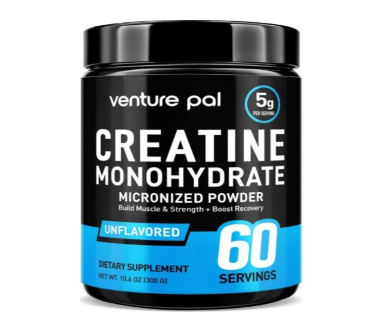 Venture Pal Micronized Creatine Monohydrate Powder 5000mg 60 Servings Unflavored