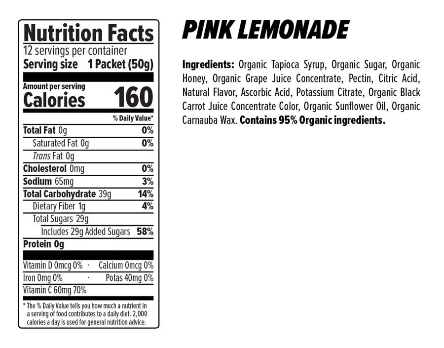 Honey Stinger Organic Energy Chews – Pink Lemonade, Box of 12