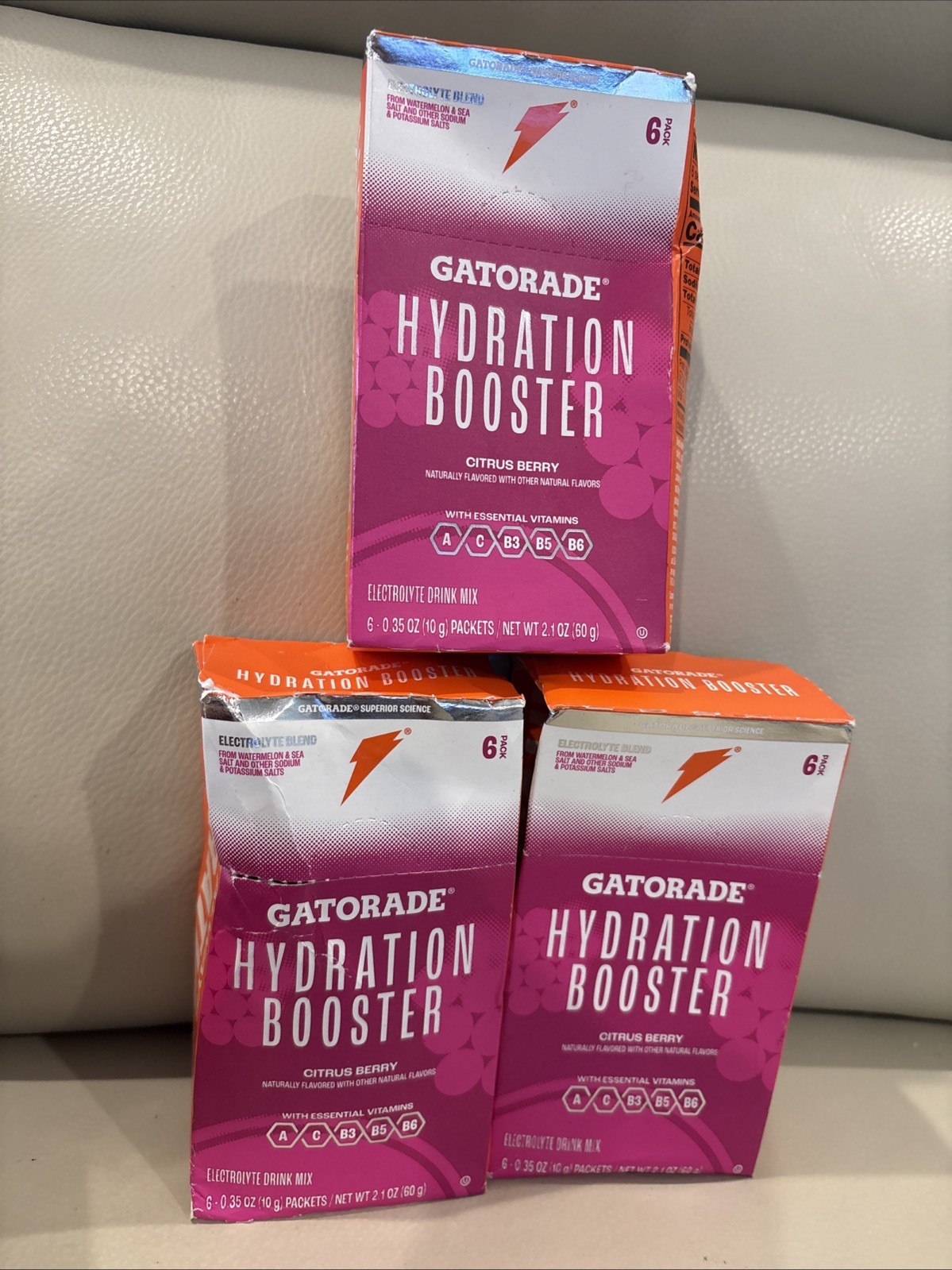 Gatorade Hydration Booster, Flavor Citrus Berry (3 Boxes / 18 Sticks)