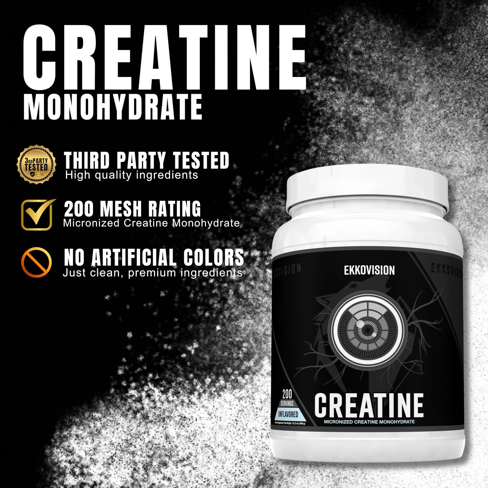 Creatine Monohydrate Powder, Micronized, Unflavored, Pre Workout & Post Worko…