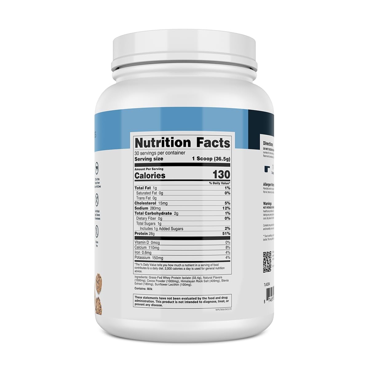 Transparent Labs Grass-Fed Whey Protein Isolate – Naturally Flavored Gluten F…