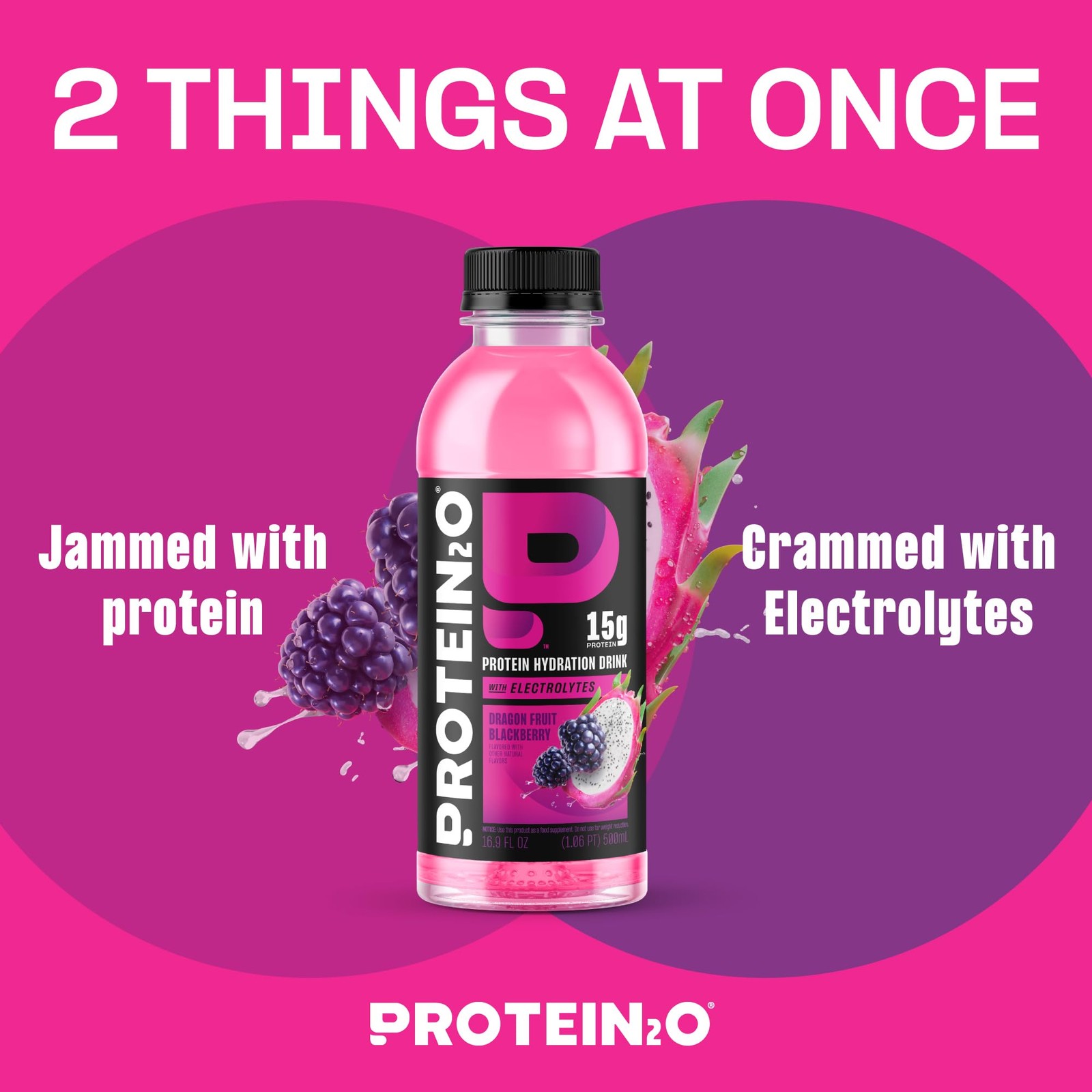 Protein2o Hydration Drink – 2-in-1 Liquid Clear Whey 16.9 Fl Oz (Pack of 12)