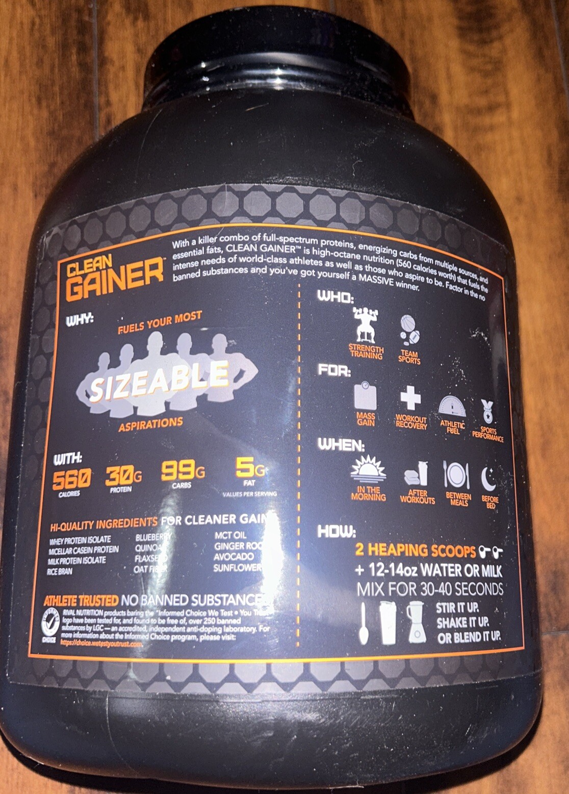 Rivalus Clean Gainer – Chocolate Fudge, 5lbs