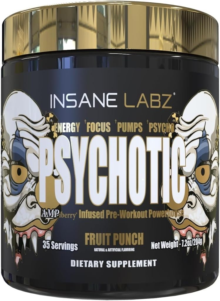 Insane Labz PSY-CHO-TIC GOLD Extreme Pre-Workout Energy Focus Pumps 35 Servings