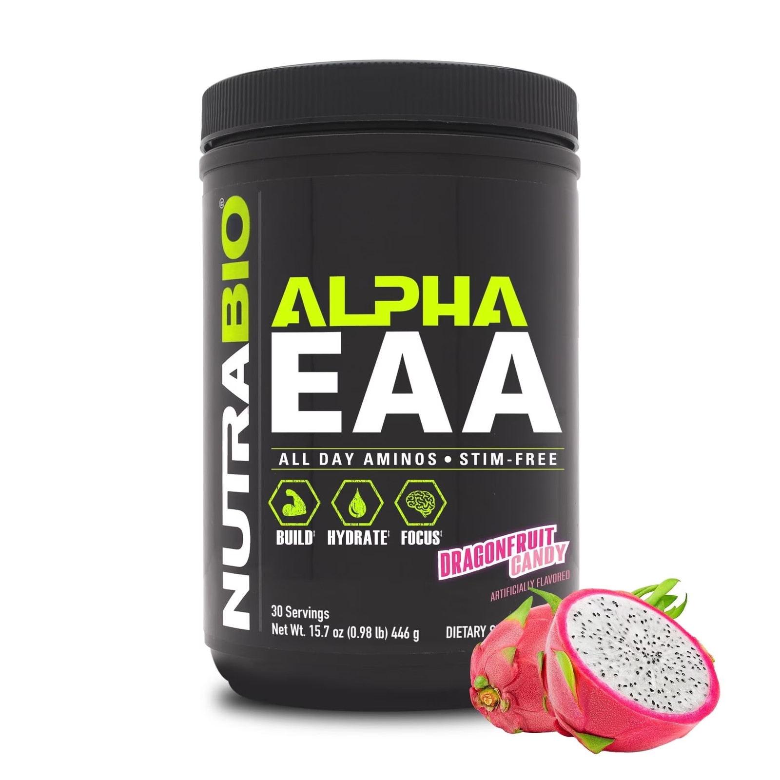 Nutrabio Alpha EAA – All-Day Aminos – Recovery, Energy, Focus, and Hydration Sup