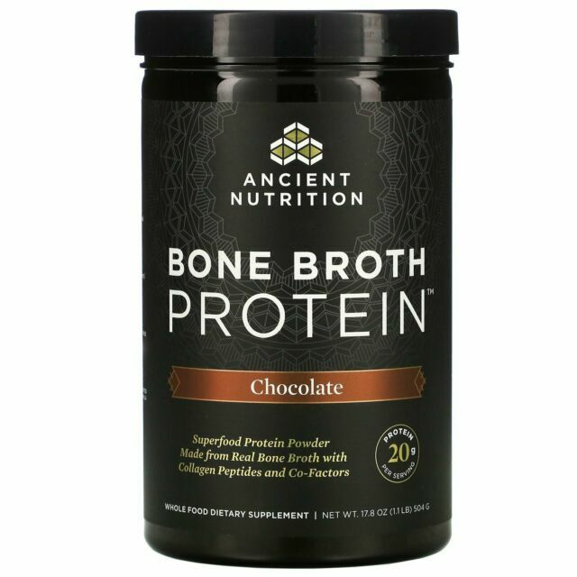 Ancient Nutrition ATN-02002 Bone Broth Protein Powder, Chocolate – 20 Servings