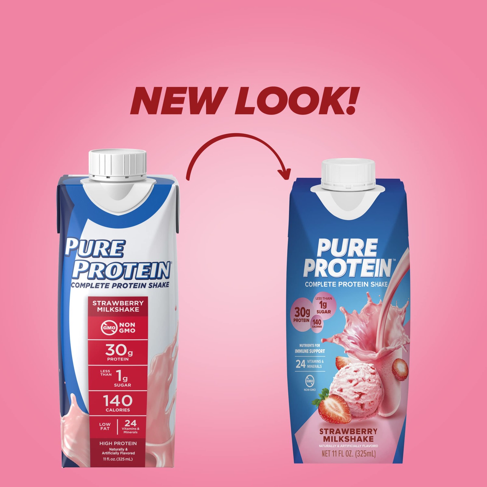 Pure Protein Strawberry Protein Shake 30G Complete Protein Ready To Drink And