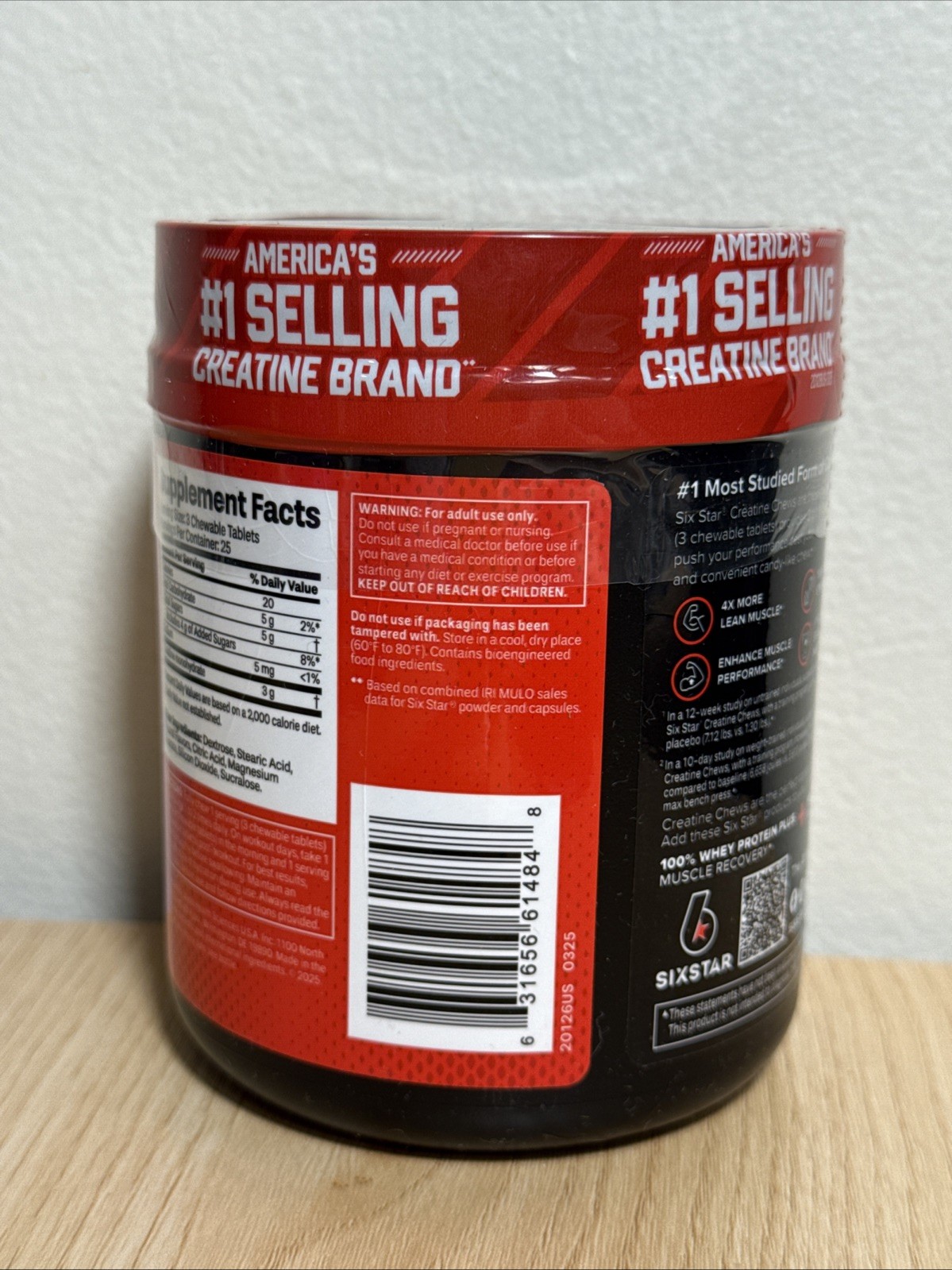 SixStar Creatine Chews Paradise Punch 75 Tablets Muscle Endurance